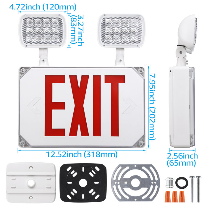 LEONLITE LED Exit Sign Weatherproof Battery Backup Emergency Light with